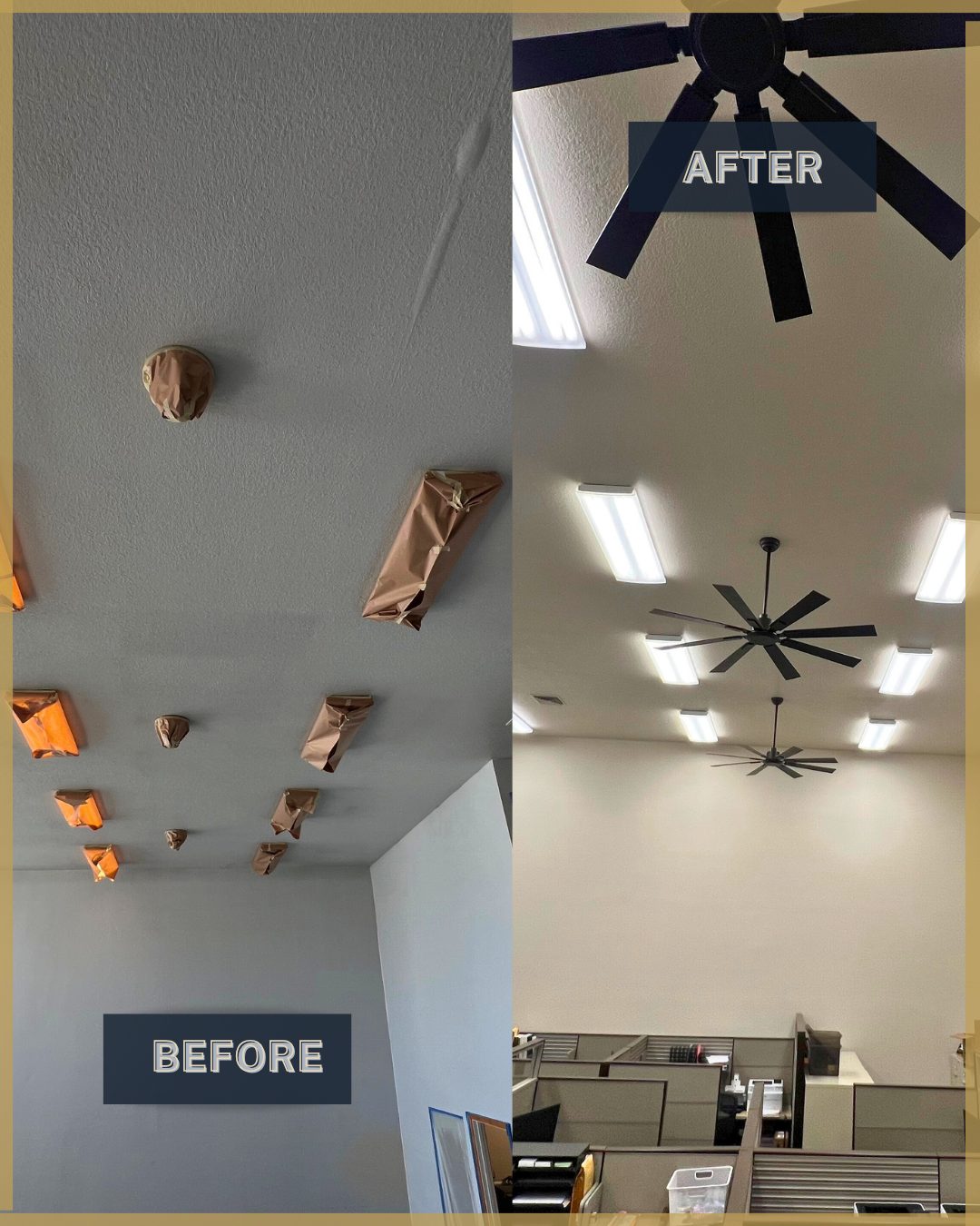 Office ceiling — paint and ceiling fan installation — Stoneridge Projects Salem Oregon